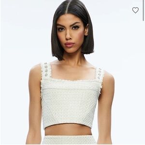 Alice and Olivia Tweed Rhinestone Top Size 0